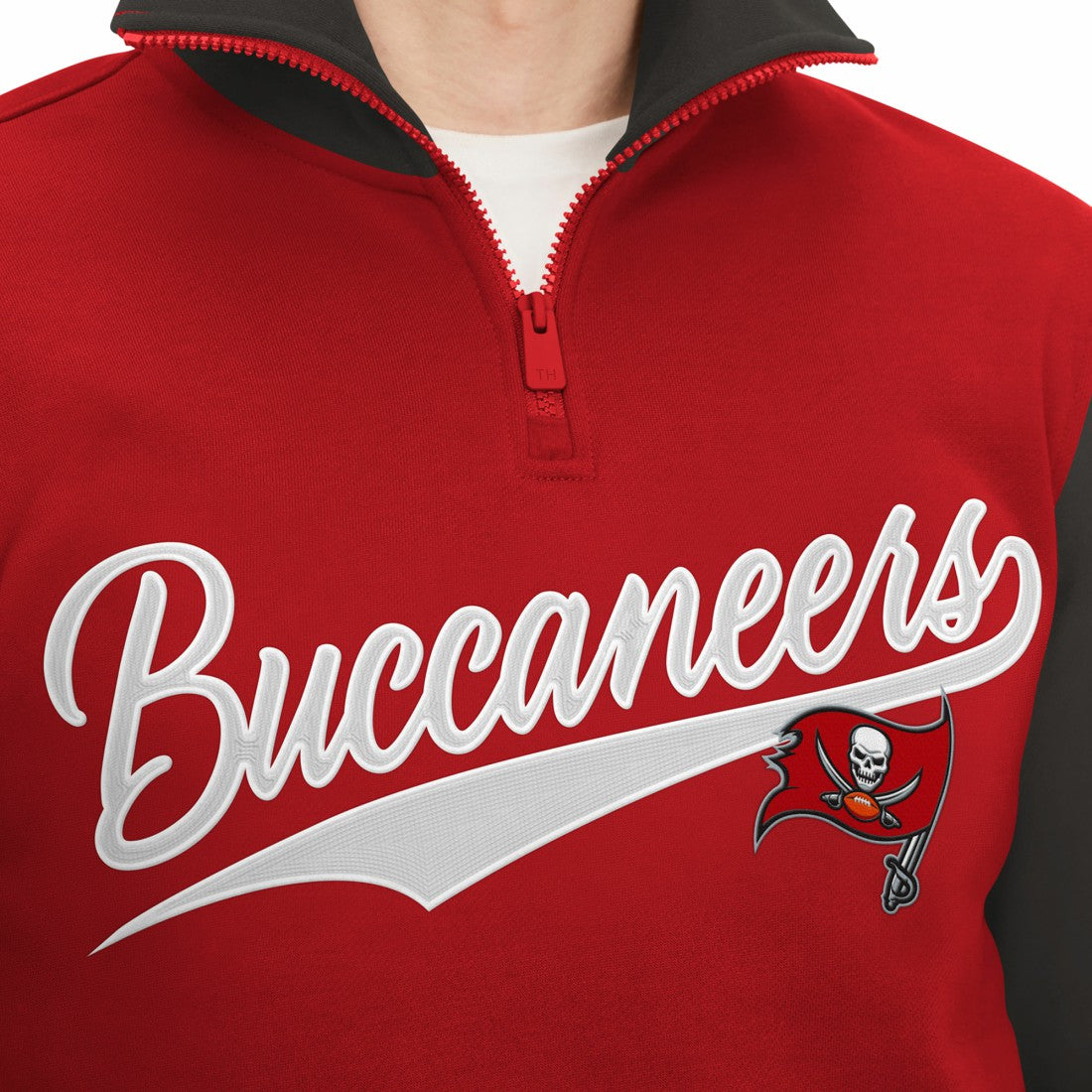 Tampa Bay Buccaneers Tommy Hilfiger Aiden Quarter-Zip Sweatshirt Red/Pewter | NFL