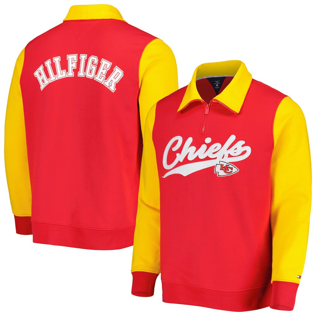 Kansas City Chiefs Tommy Hilfiger Aiden Quarter-Zip Sweatshirt Red/Gold | NFL