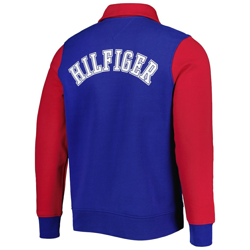 New York Giants Tommy Hilfiger Aiden Quarter-Zip Sweatshirt Royal/Red | NFL