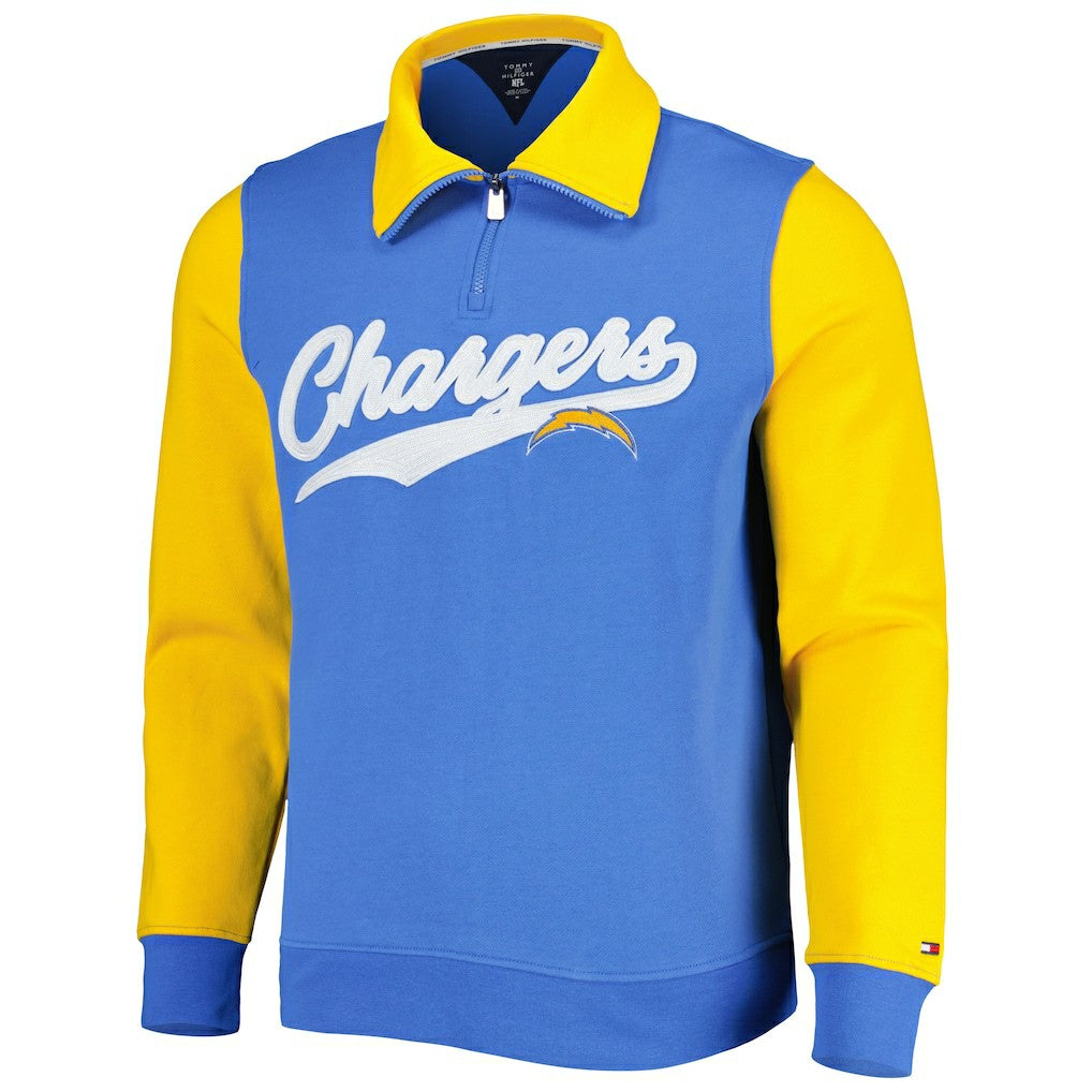 Los Angeles Chargers Tommy Hilfiger Aiden Quarter-Zip Sweatshirt Powder Blue/Gold | NFL