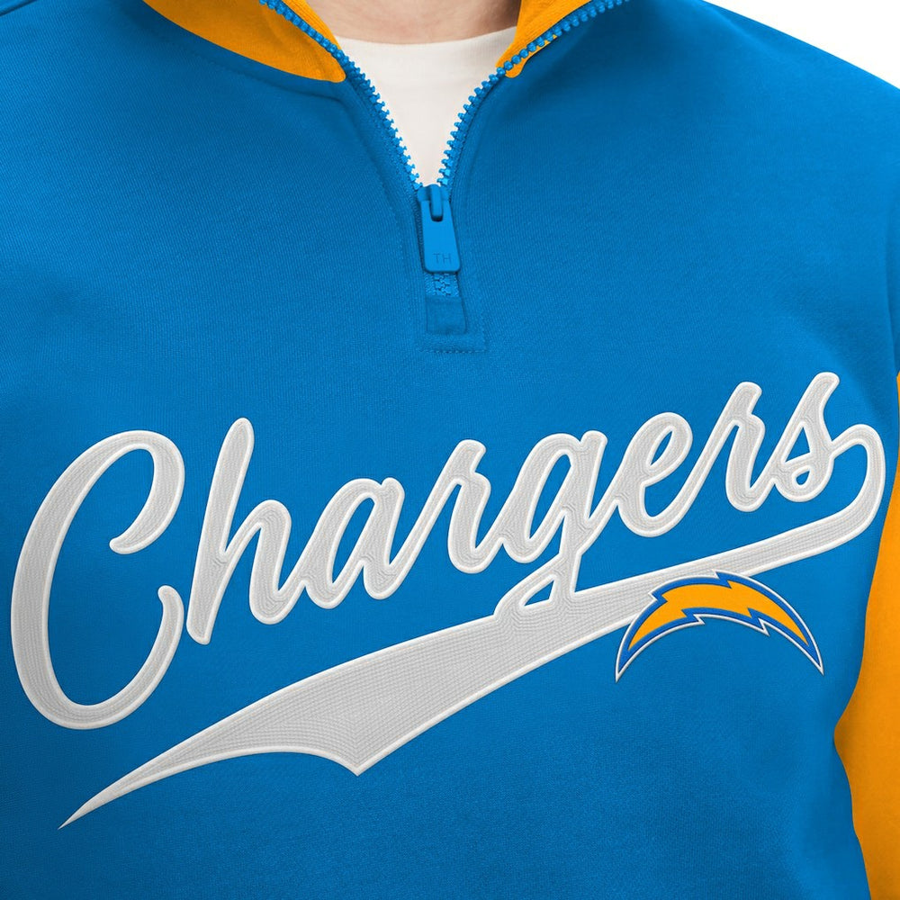 Los Angeles Chargers Tommy Hilfiger Aiden Quarter-Zip Sweatshirt Powder Blue/Gold | NFL