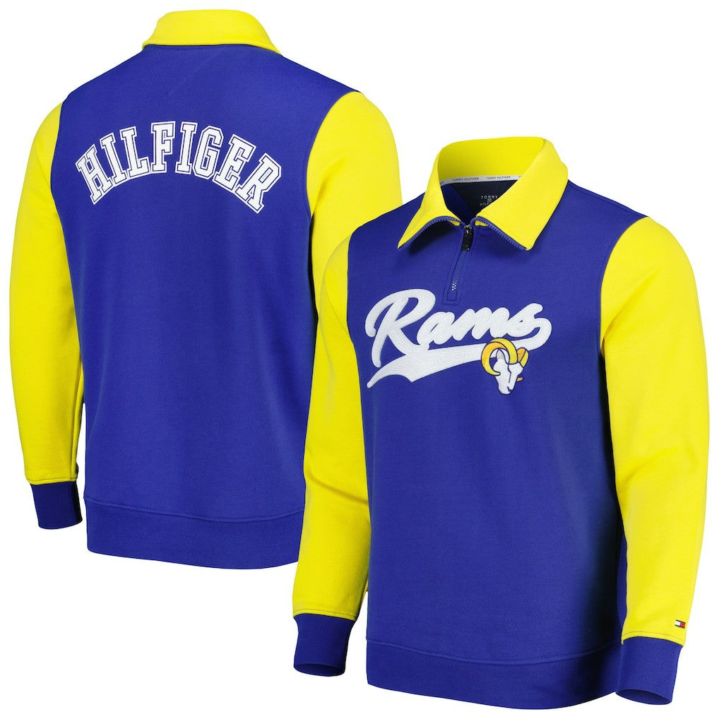 Los Angeles Rams Tommy Hilfiger Aiden Quarter-Zip Sweatshirt Royal/Gold | NFL