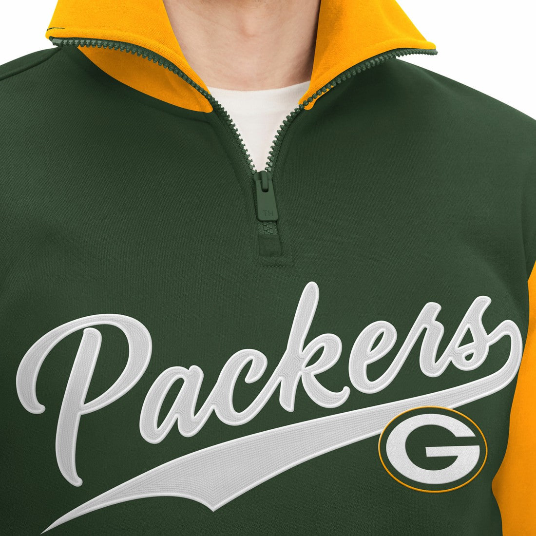 Green Bay Packers Tommy Hilfiger Aiden Quarter-Zip Sweatshirt Green/Gold | NFL