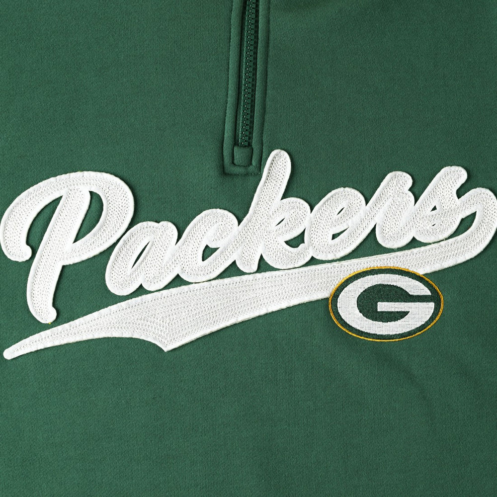 Green Bay Packers Tommy Hilfiger Aiden Quarter-Zip Sweatshirt Green/Gold | NFL