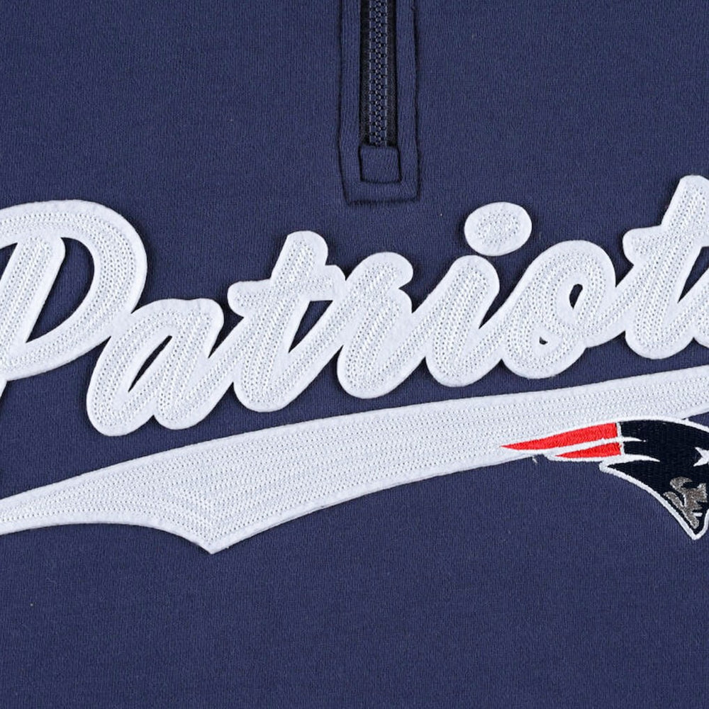 New England Patriots Tommy Hilfiger Aiden Quarter-Zip Sweatshirt Navy/Red | NFL