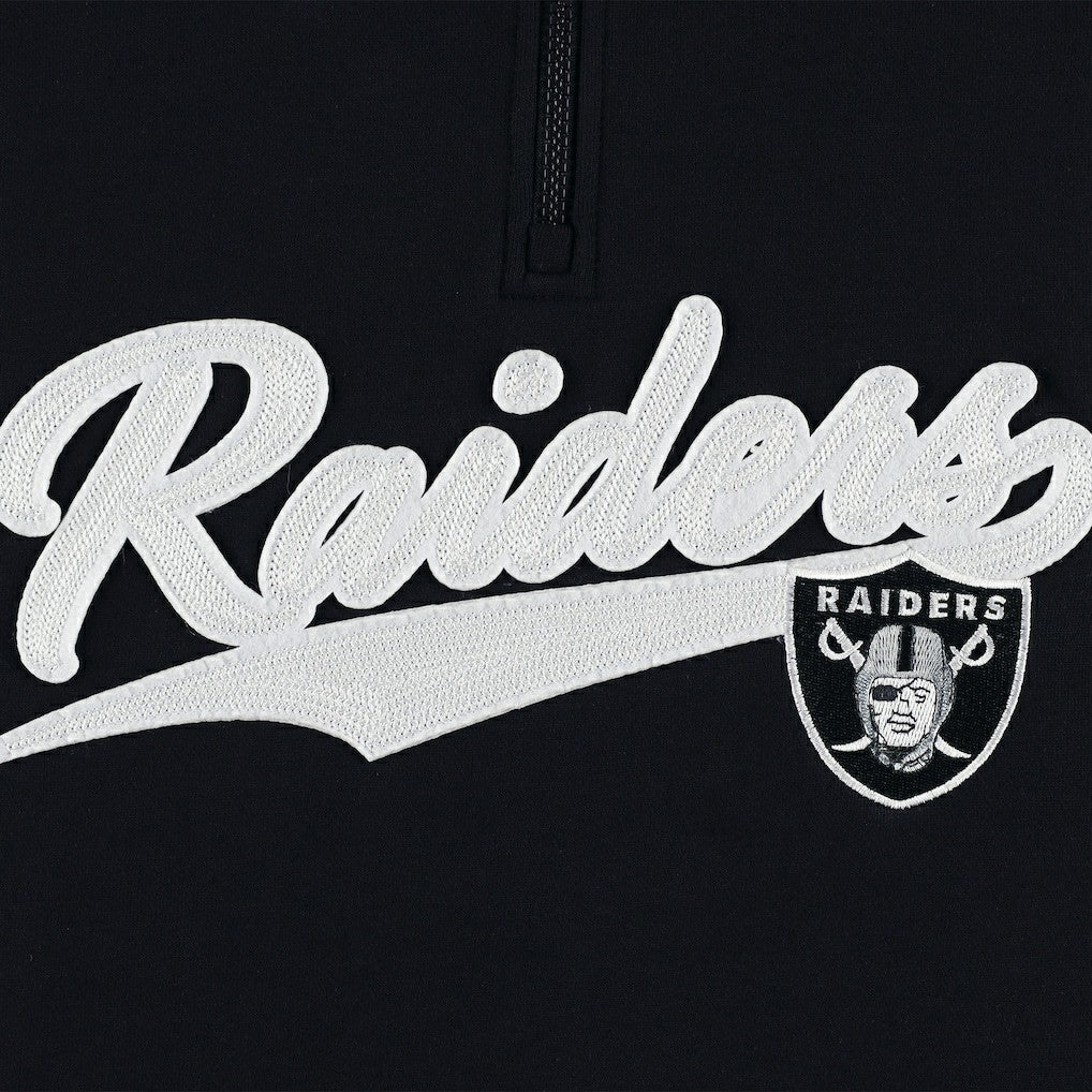 Las Vegas Raiders Tommy Hilfiger Aiden Quarter-Zip Sweatshirt Black/Silver | NFL