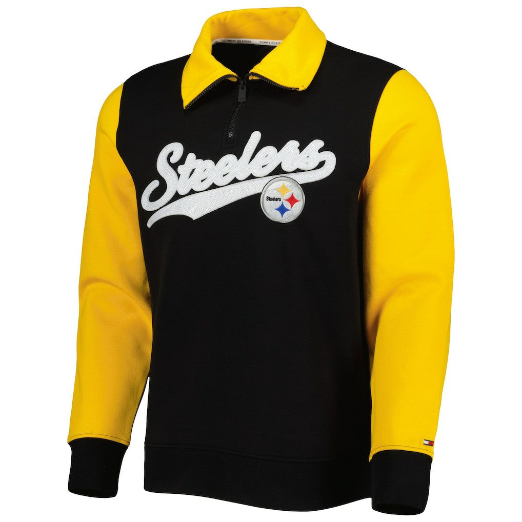 Pittsburgh Steelers Tommy Hilfiger Aiden Quarter-Zip Sweatshirt Black/Gold | NFL
