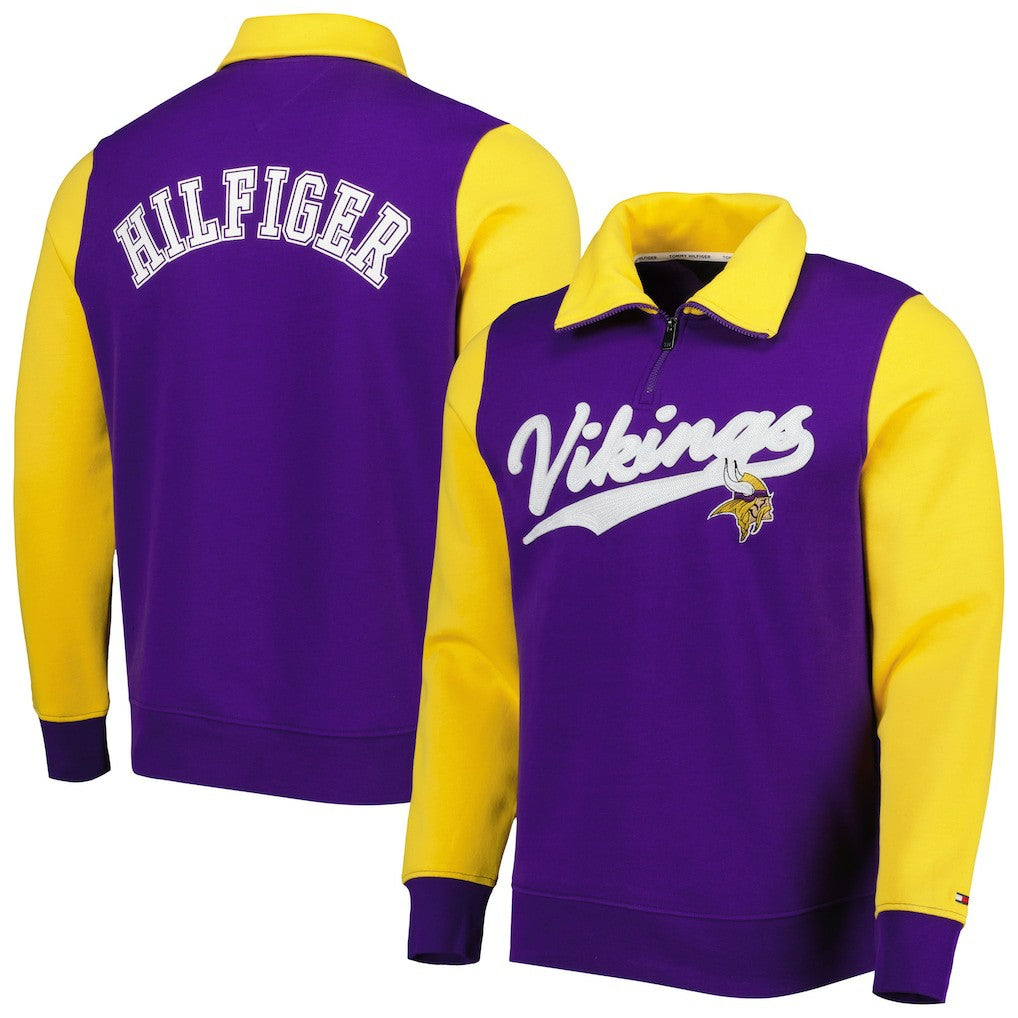 Minnesota Vikings Tommy Hilfiger Aiden Quarter-Zip Sweatshirt Purple/Gold | NFL