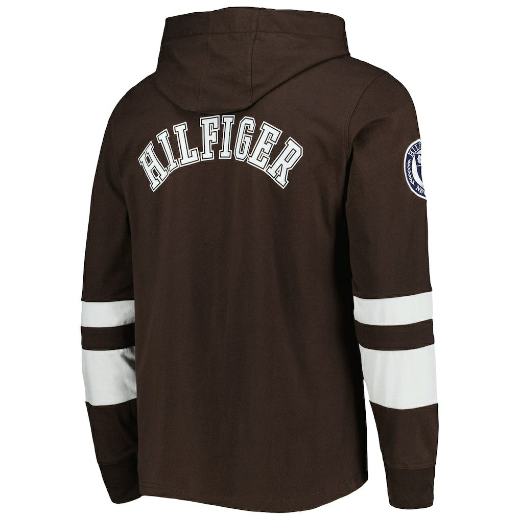 Cleveland Browns Tommy Hilfiger Alex Long Sleeve Hoodie T-Shirt Brown/White | NFL