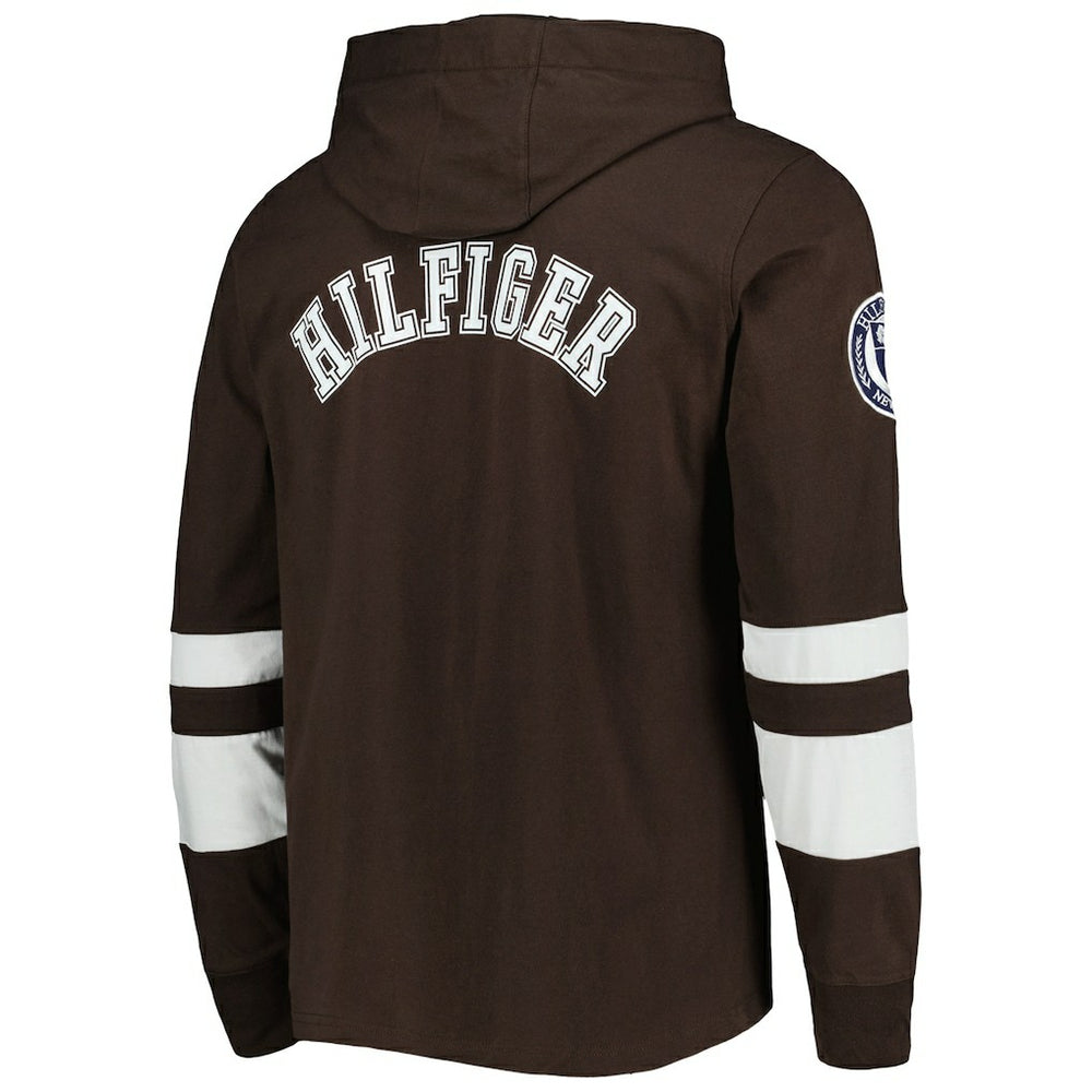 Cleveland Browns Tommy Hilfiger Alex Long Sleeve Hoodie T-Shirt Brown/White | NFL