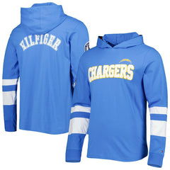 Los Angeles Chargers Tommy Hilfiger Alex Long Sleeve Hoodie T-Shirt Powder Blue/White | NFL