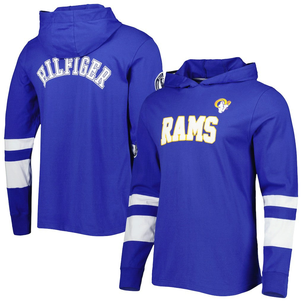Los Angeles Rams Tommy Hilfiger Alex Long Sleeve Hoodie T-Shirt Royal/White | NFL
