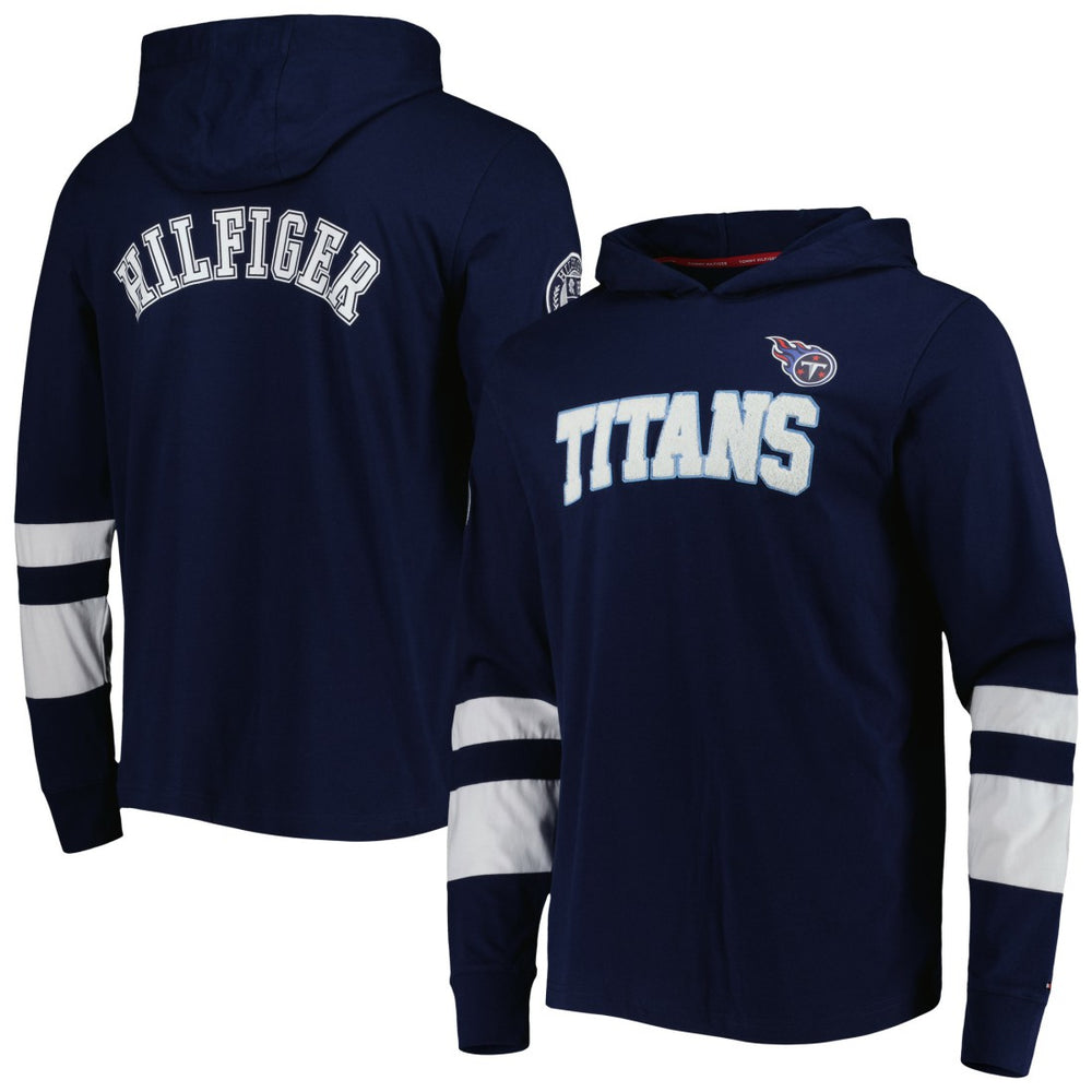 Tennessee Titans Tommy Hilfiger Alex Long Sleeve Hoodie T-Shirt Navy/White | NFL