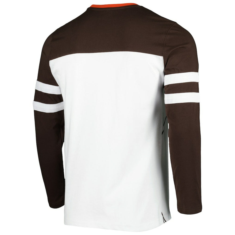 Cleveland Browns Starter Halftime Long Sleeve T-Shirt Brown/White | NFL