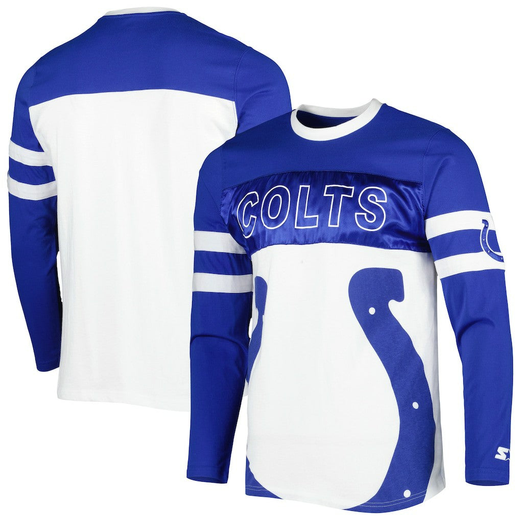 Indianapolis Colts Starter Halftime Long Sleeve T-Shirt Royal/White | NFL