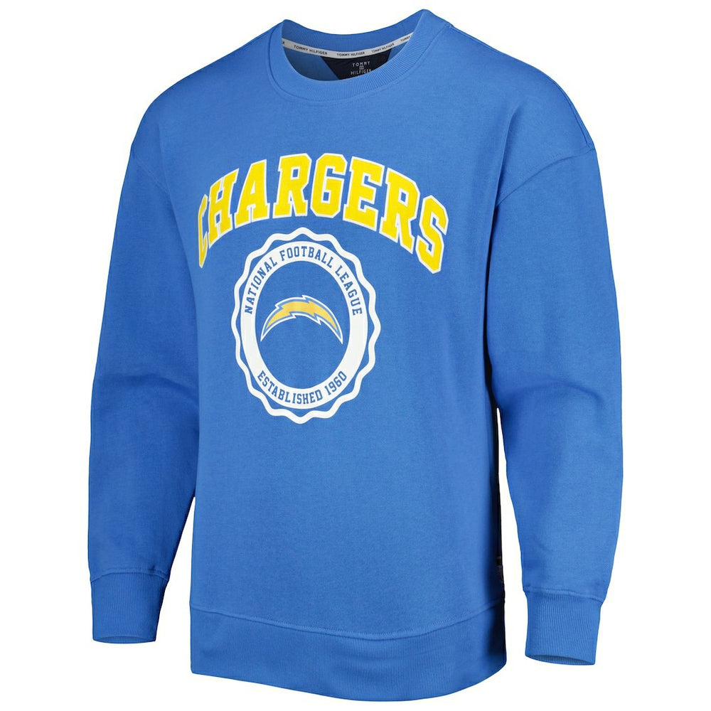 Los Angeles Chargers Tommy Hilfiger Ronald Crew Sweatshirt Powder Blue | NFL
