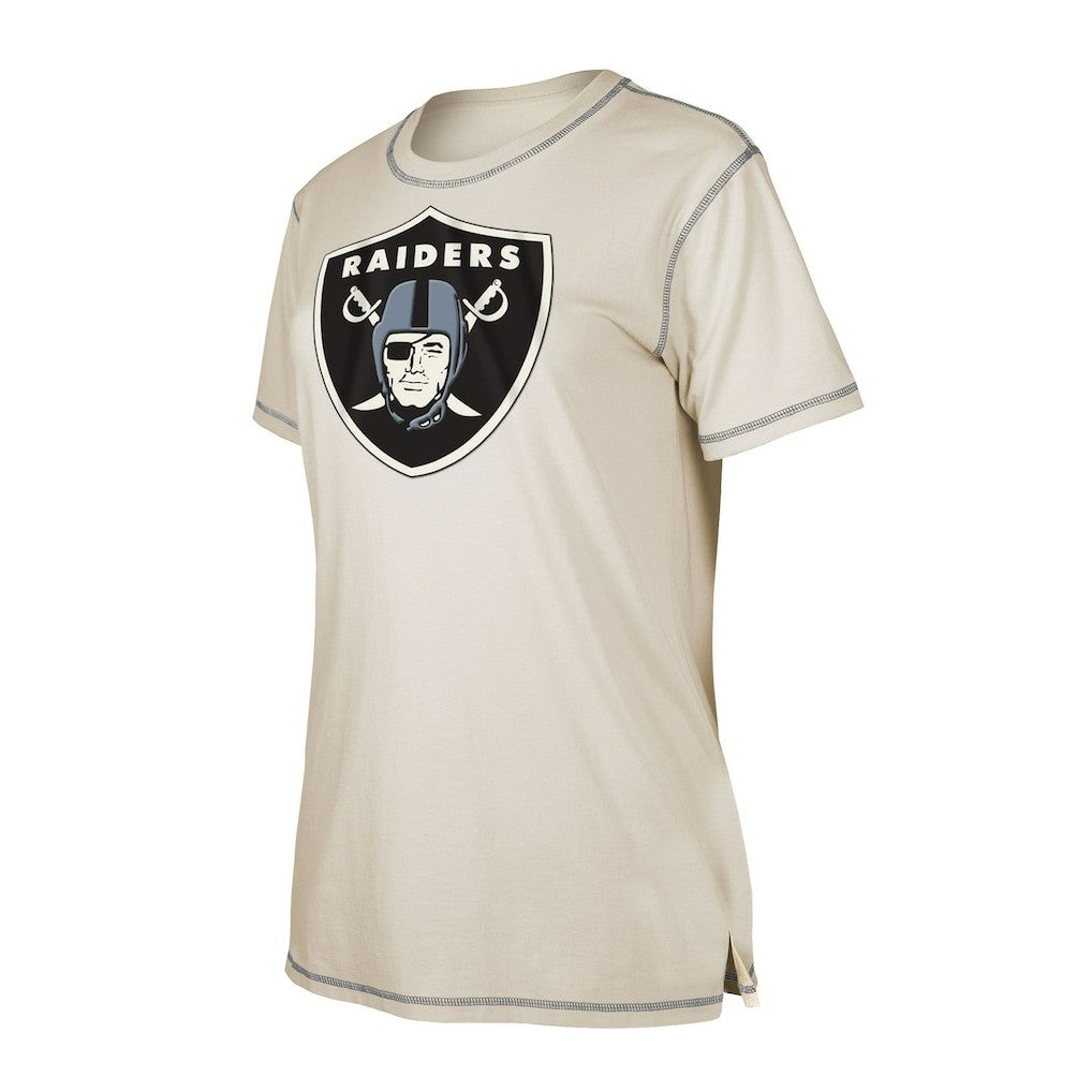Las Vegas Raiders New Era Women's Split T-Shirt Cream | NFL