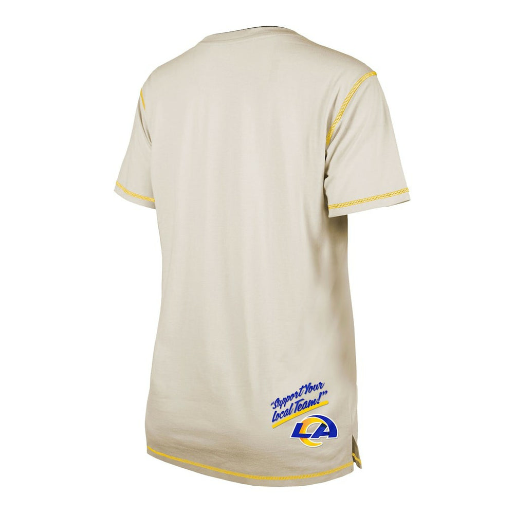 Los Angeles Rams New Era Women's Split T-Shirt Cream | NFL
