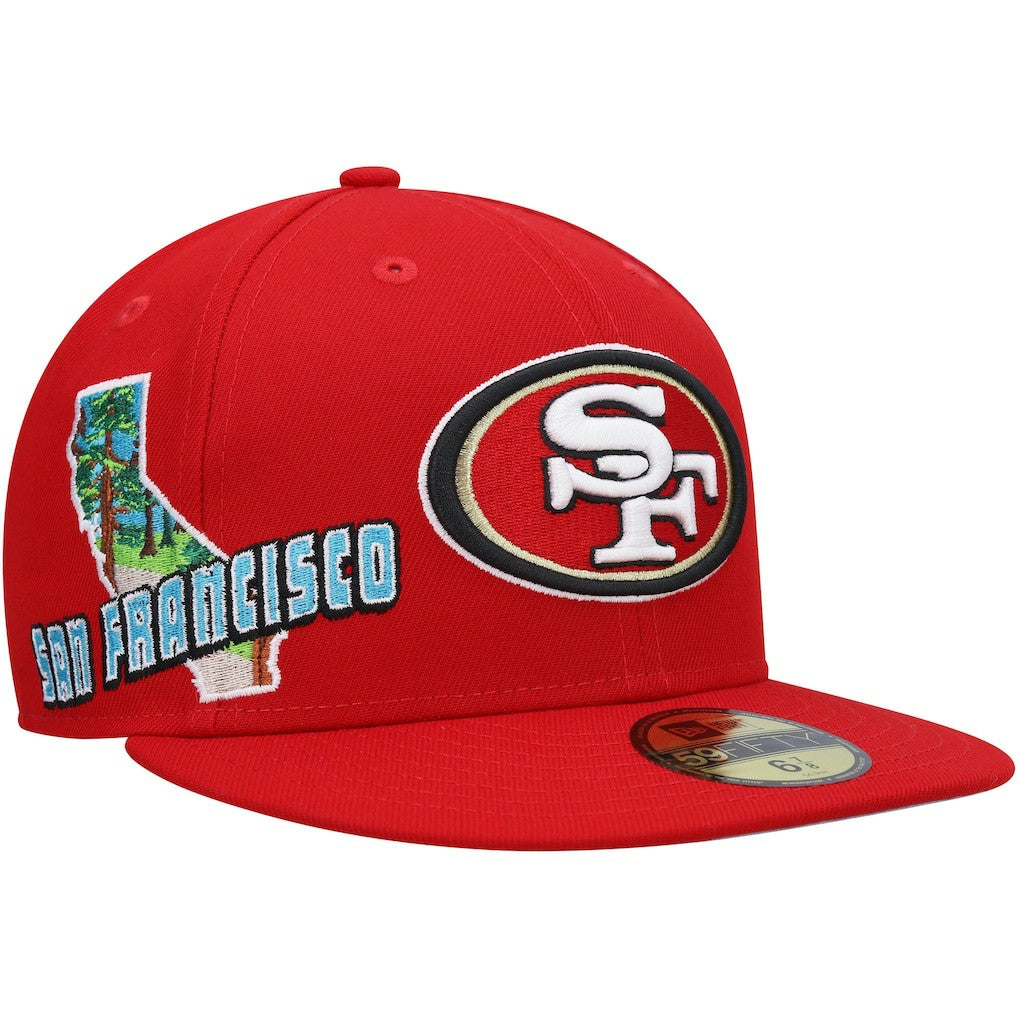 San Francisco 49ers New Era Stateview 59FIFTY Fitted Hat Scarlet | NFL