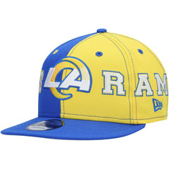 Los Angeles Rams New Era Team Split 9FIFTY Snapback Hat Royal/Gold | NFL