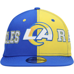 Los Angeles Rams New Era Team Split 9FIFTY Snapback Hat Royal/Gold | NFL