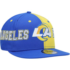 Los Angeles Rams New Era Team Split 9FIFTY Snapback Hat Royal/Gold | NFL