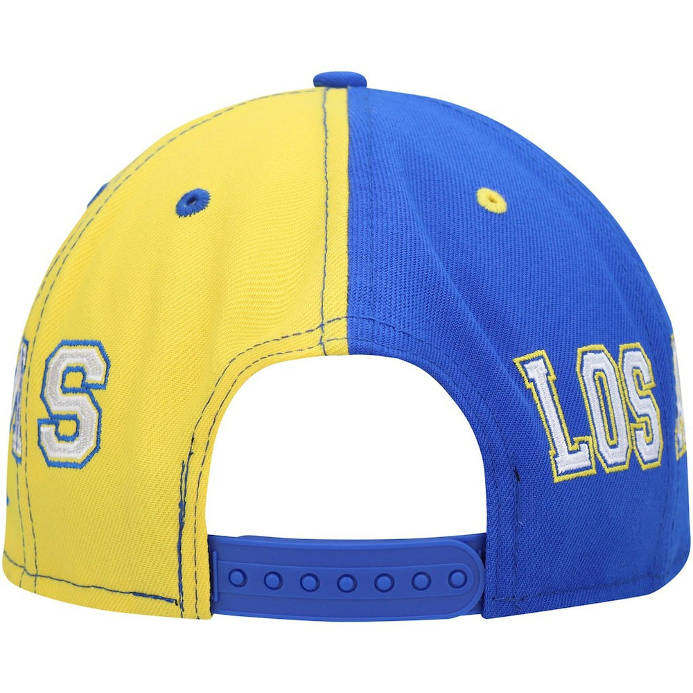 Los Angeles Rams New Era Team Split 9FIFTY Snapback Hat Royal/Gold | NFL