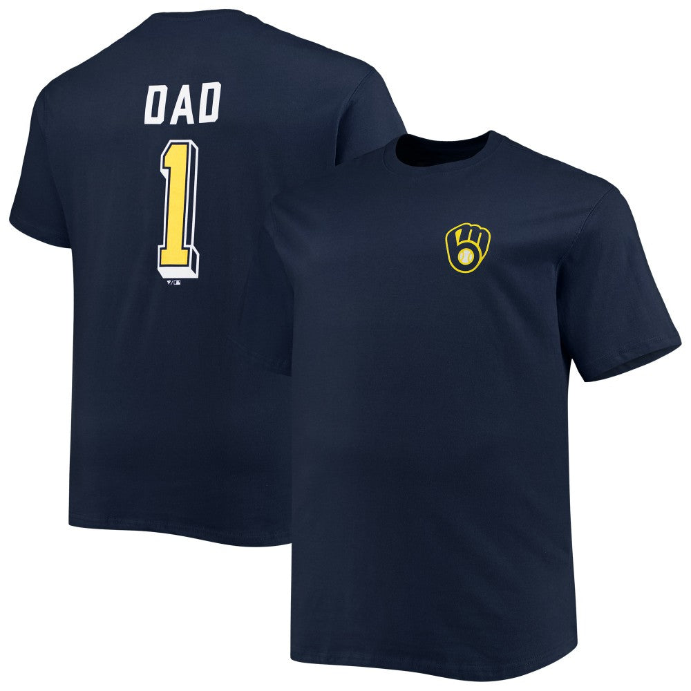 Milwaukee Brewers Big & Tall Father's Day #1 Dad T-Shirt - MLB