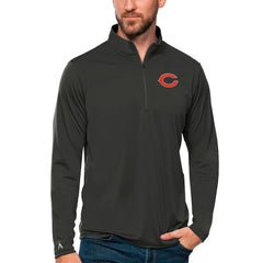 Chicago Bears Antigua Tribute Quarter-Zip Lightweight Pullover Top Charcoal | NFL