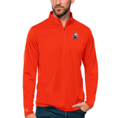 Cleveland Browns Antigua Tribute Quarter-Zip Lightweight Pullover Top Orange | NFL
