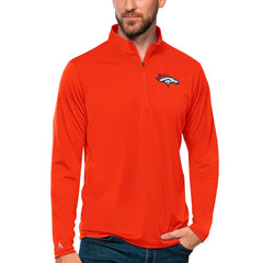 Denver Broncos Antigua Tribute Quarter-Zip Lightweight Pullover Top Orange | NFL