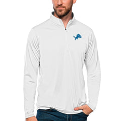 Detroit Lions Antigua Tribute Quarter-Zip Lightweight Pullover Top White | NFL