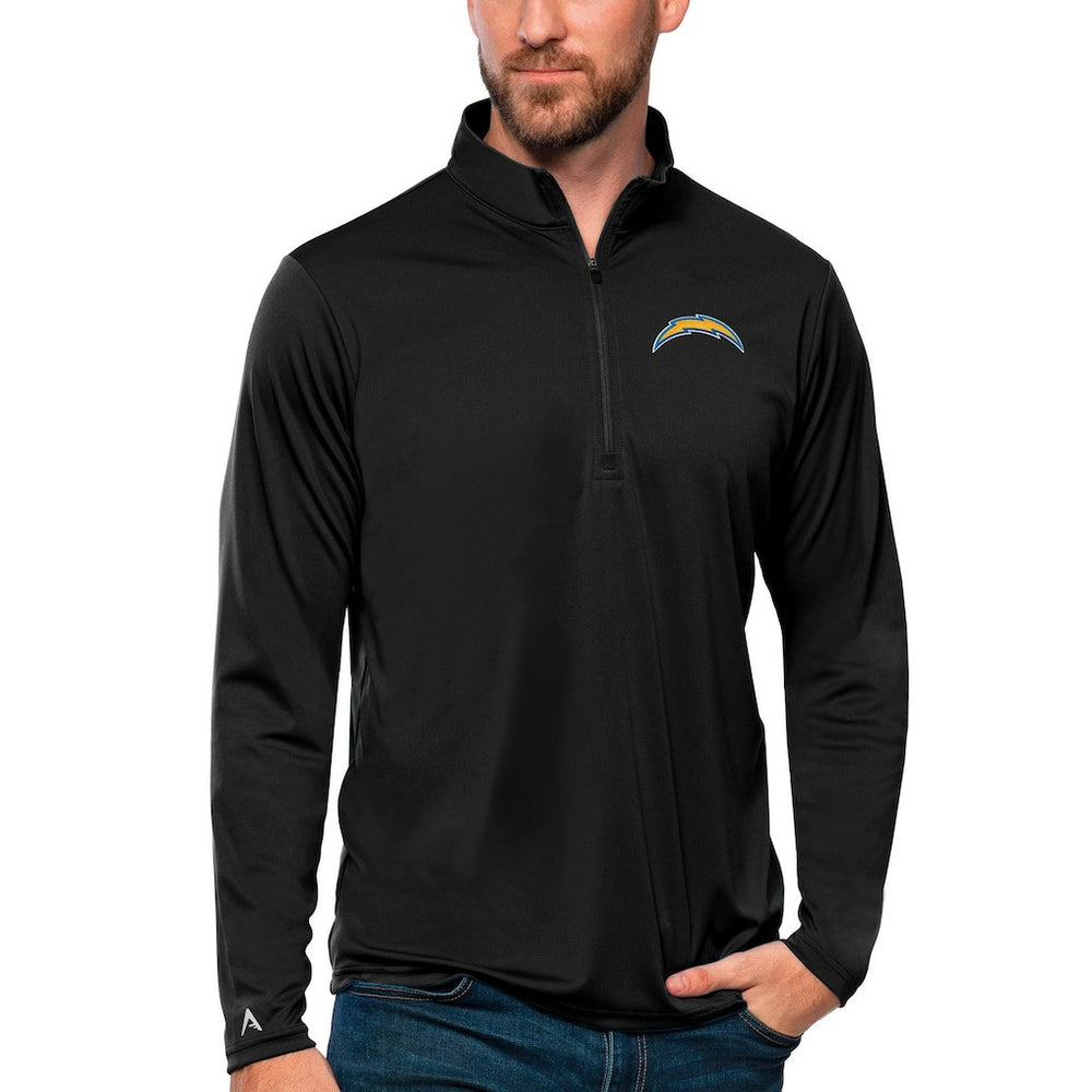 Los Angeles Chargers Antigua Tribute Quarter-Zip Lightweight Pullover Top Black | NFL