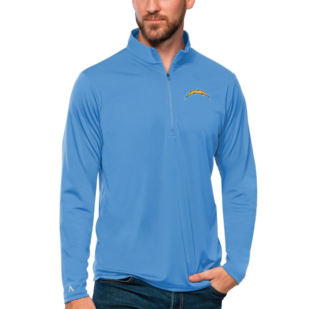 Los Angeles Chargers Antigua Tribute Quarter-Zip Lightweight Pullover Top Powder Blue | NFL
