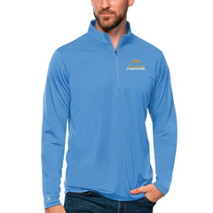 Los Angeles Chargers Antigua Tribute Quarter-Zip Lightweight Pullover Top Powder Blue | NFL