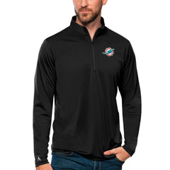Miami Dolphins Antigua Tribute Quarter-Zip Lightweight Pullover Top Black | NFL
