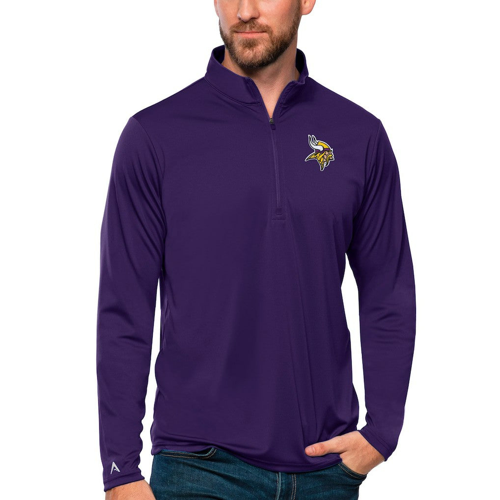 Minnesota Vikings Antigua Tribute Quarter-Zip Lightweight Pullover Top Purple | NFL