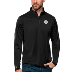 Pittsburgh Steelers Antigua Tribute Quarter-Zip Lightweight Pullover Top Black | NFL