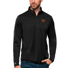 Washington Commanders Antigua Tribute Quarter-Zip Lightweight Pullover Top Black | NFL