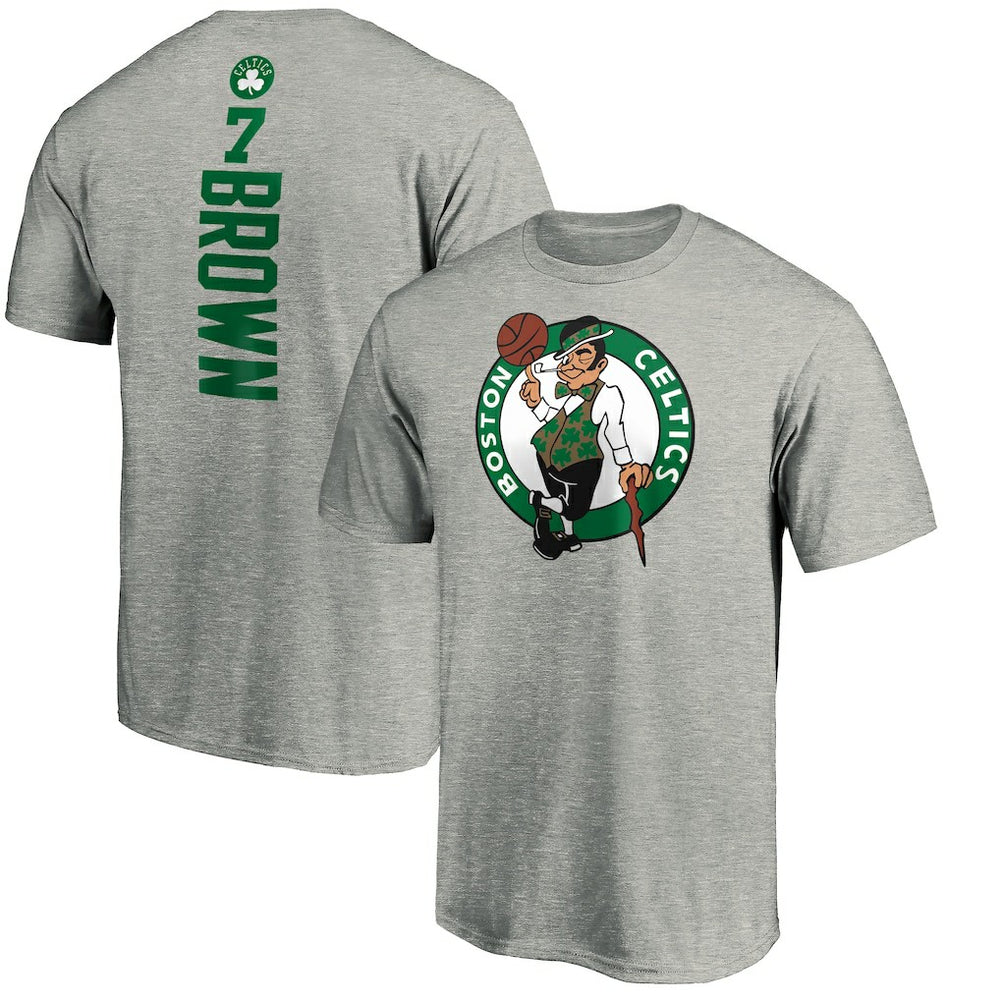 Jaylen Brown Boston Celtics Playmaker Name & Number T-Shirt Heathered Gray - NBA