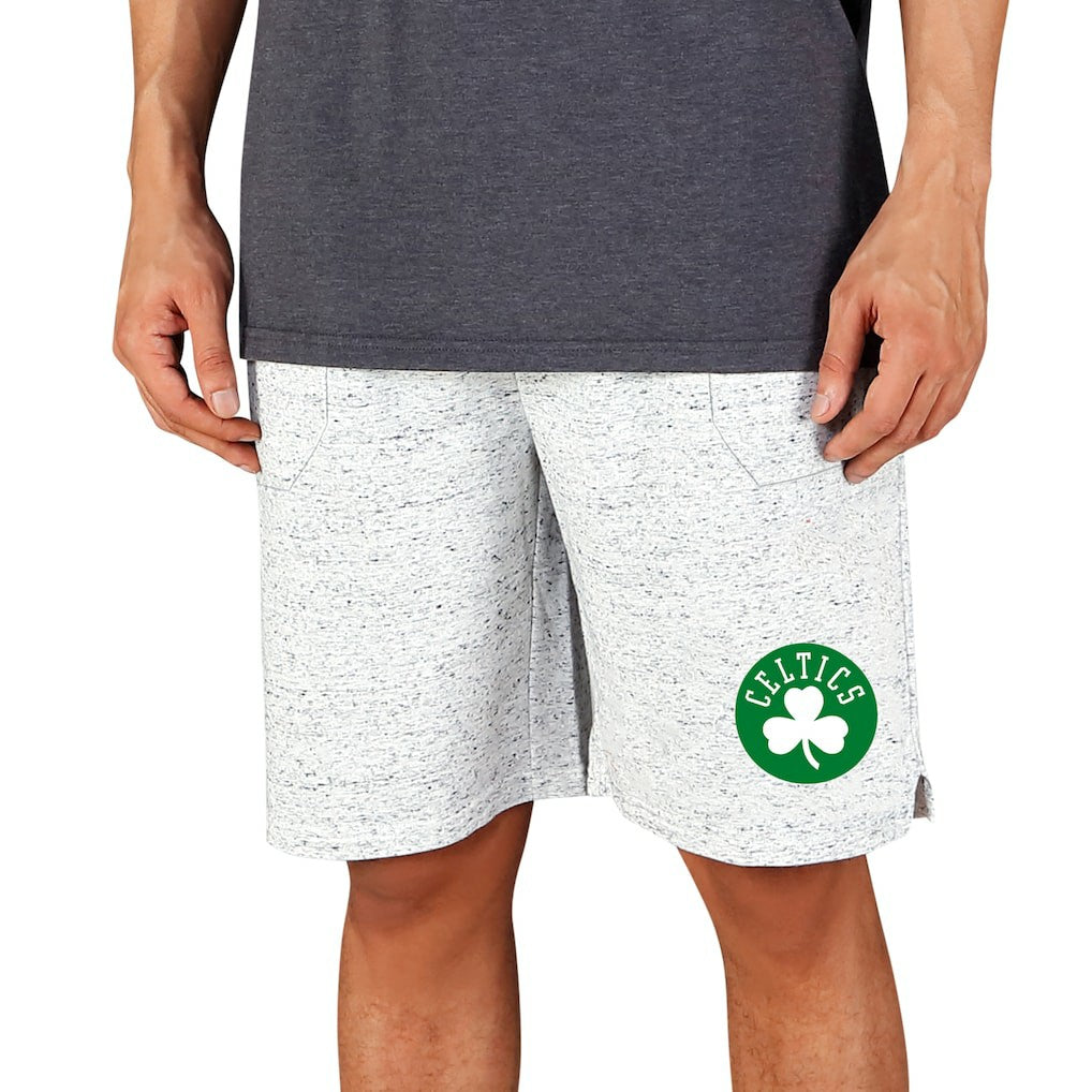 Boston Celtics Concepts Sport Throttle Knit Jam Shorts White/Charcoal - NBA
