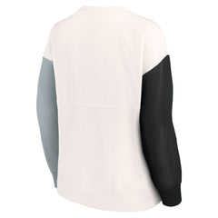 Las Vegas Raiders Women's Colorblock Primary Logo Pullover Sweatshirt White | Fanatics