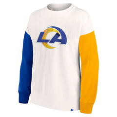 Los Angeles Rams Women's Colorblock Primary Logo Pullover Sweatshirt White | Fanatics