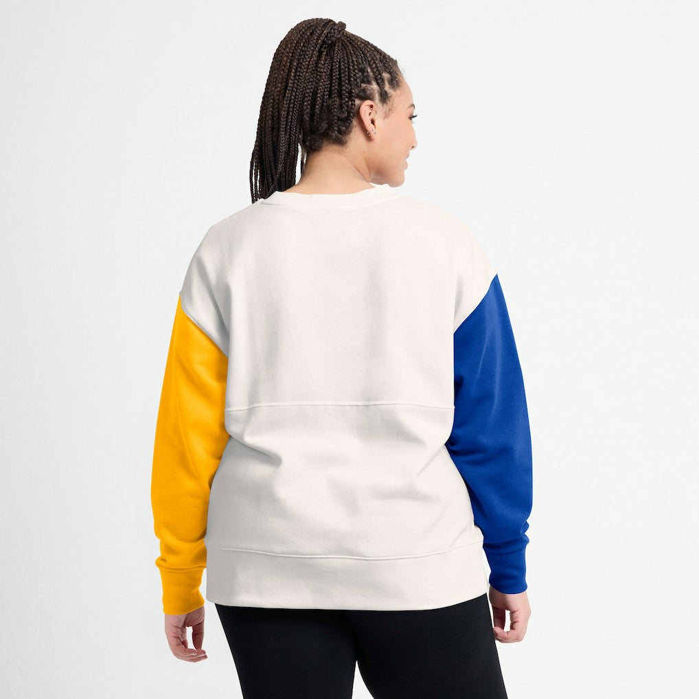 Los Angeles Rams Women's Colorblock Primary Logo Pullover Sweatshirt White | Fanatics