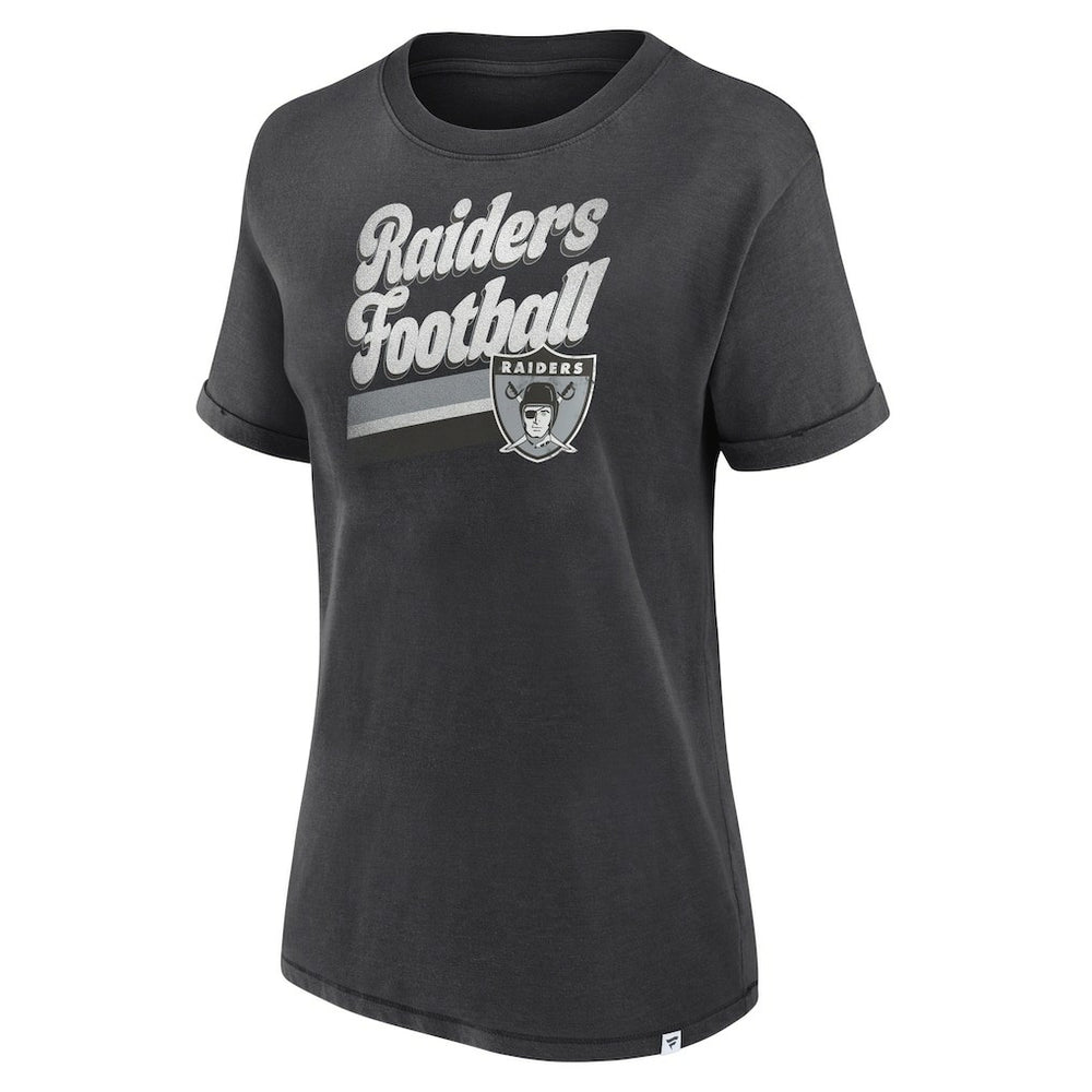 Las Vegas Raiders Women's Hit Snow Washed T-Shirt Charcoal | Fanatics