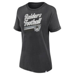 Las Vegas Raiders Women's Hit Snow Washed T-Shirt Charcoal | Fanatics