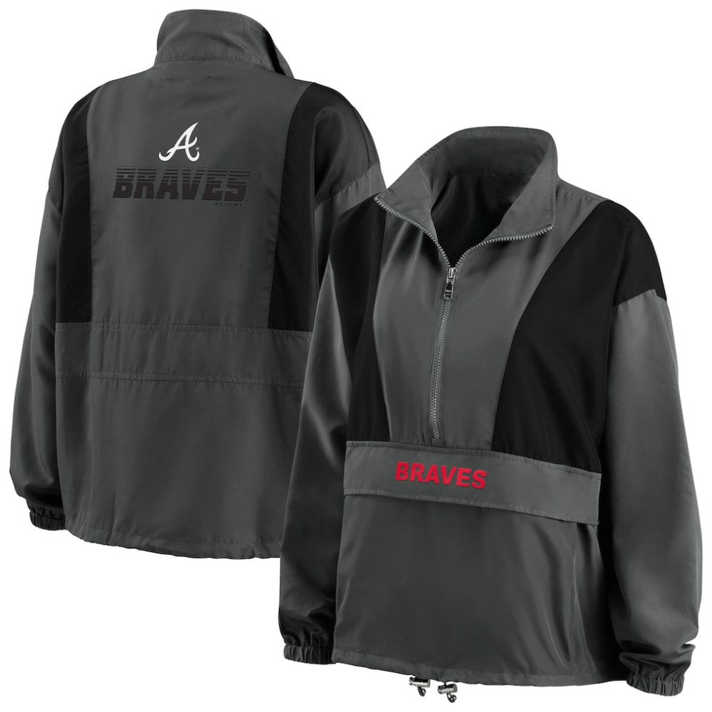 Atlanta Braves WEAR by Erin Andrews Women's Packable Half-Zip Jacket - MLB