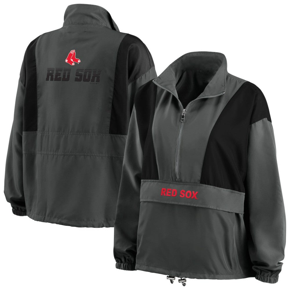 Boston Red Sox WEAR by Erin Andrews Women's Packable Half-Zip Jacket - MLB