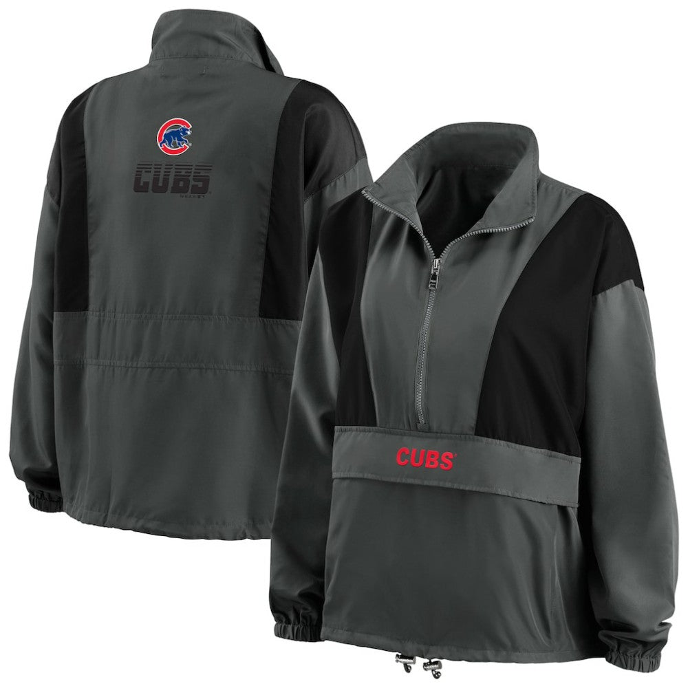 Chicago Cubs WEAR by Erin Andrews Women's Packable Half-Zip Jacket - MLB