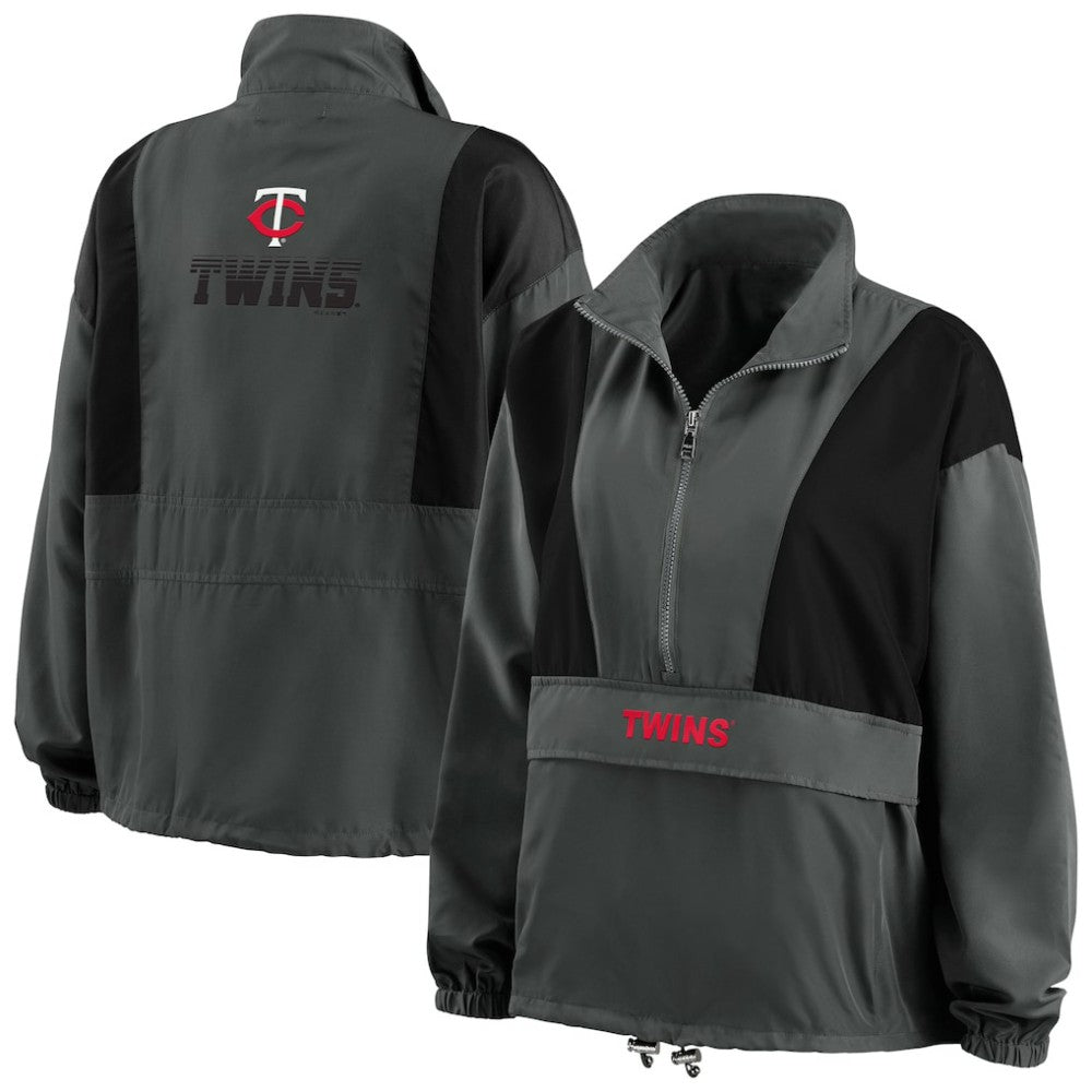 Minnesota Twins WEAR by Erin Andrews Women's Packable Half-Zip Jacket - MLB